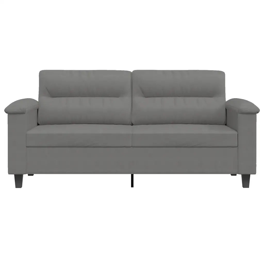 Divano a 2 Posti Grigio Scuro 140 cm in Tessuto Microfibra 359563