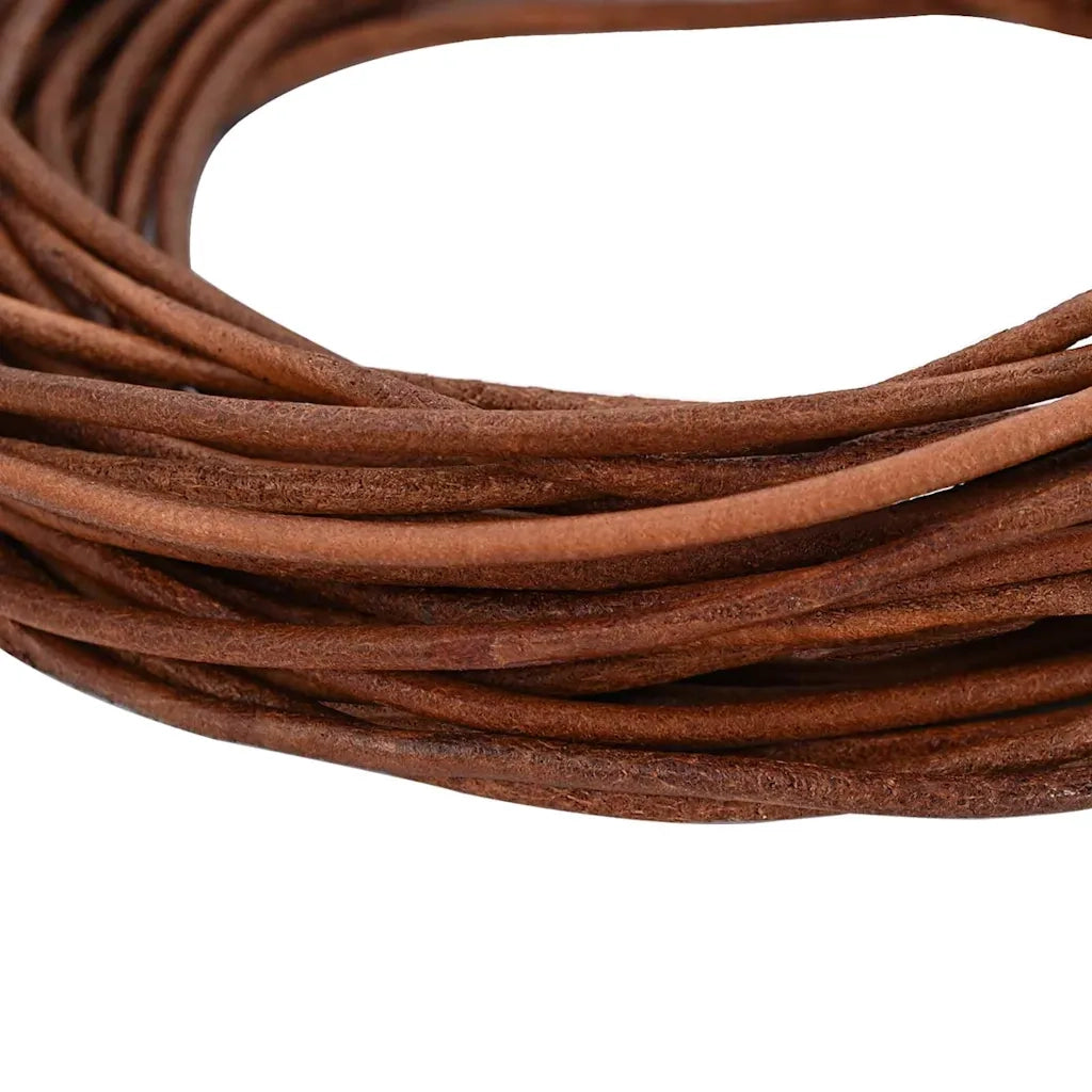Cordino in Pelle Marrone Chiaro Ø3 mm x 5 m Pelle 42022003