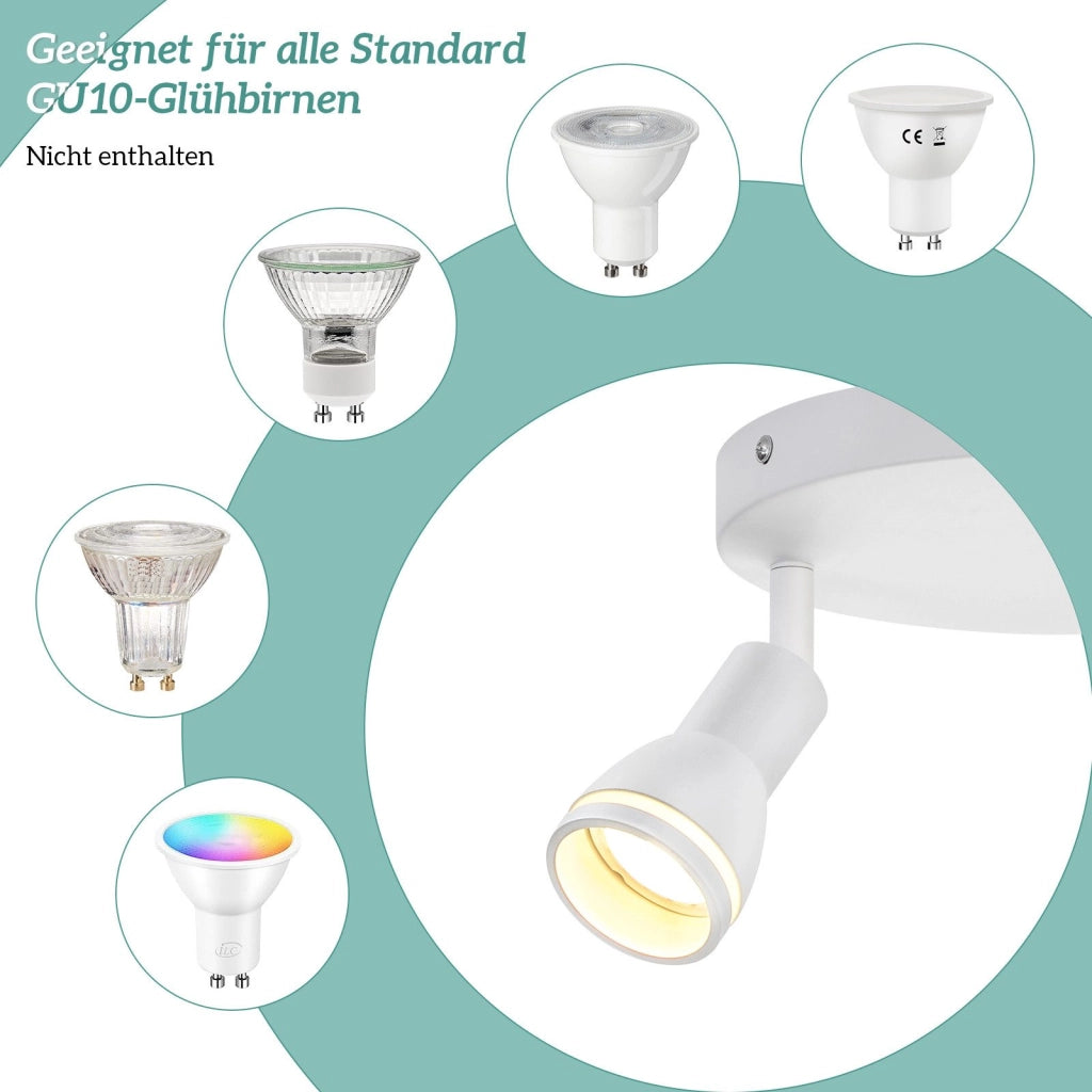 ZMH Faretto da soffitto 2 fiamme metallo GU10 per cucina ufficio soggiorno