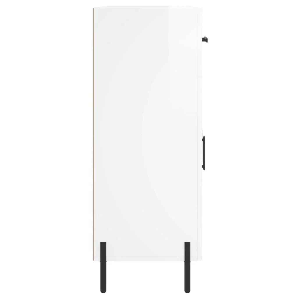 Buffet credenza cassettiera mobiletto mobile contenitore organizer per cucina soggiorno finitura lucida 69,5 x 34 x 90 cm legno ingegnerizzato bianco 02_0030716