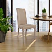 Set 2 Sedie ecopelle Nancy colore tortora