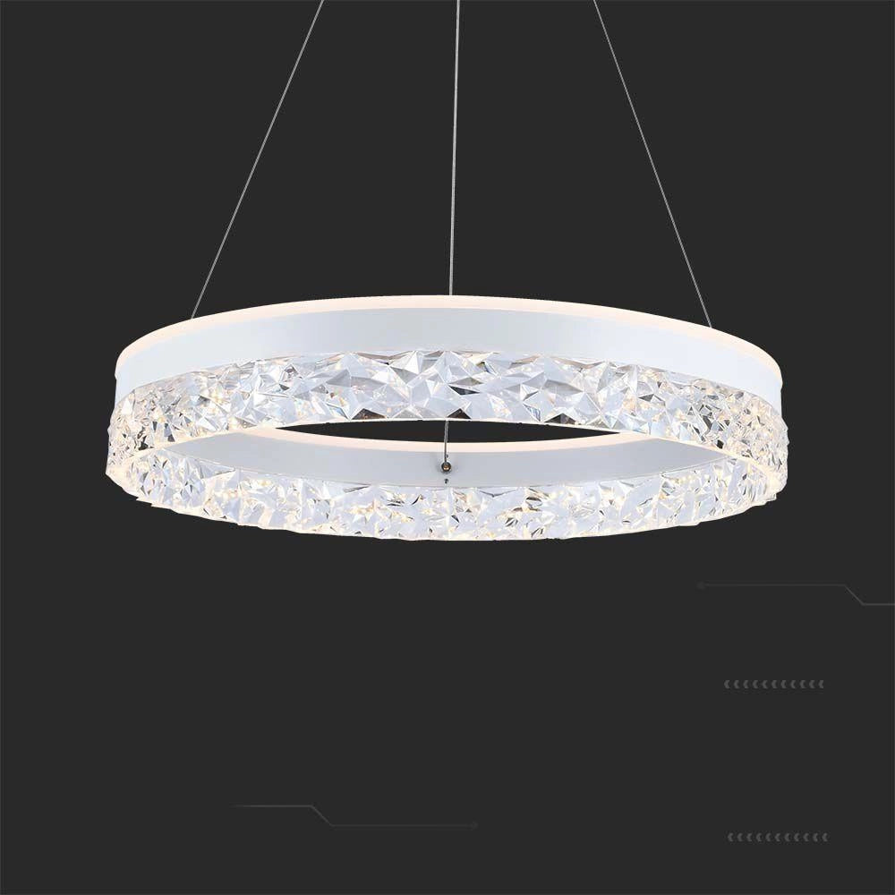 Lampadario LED anello cristallo 3000K bianco V-TAC VT-7581