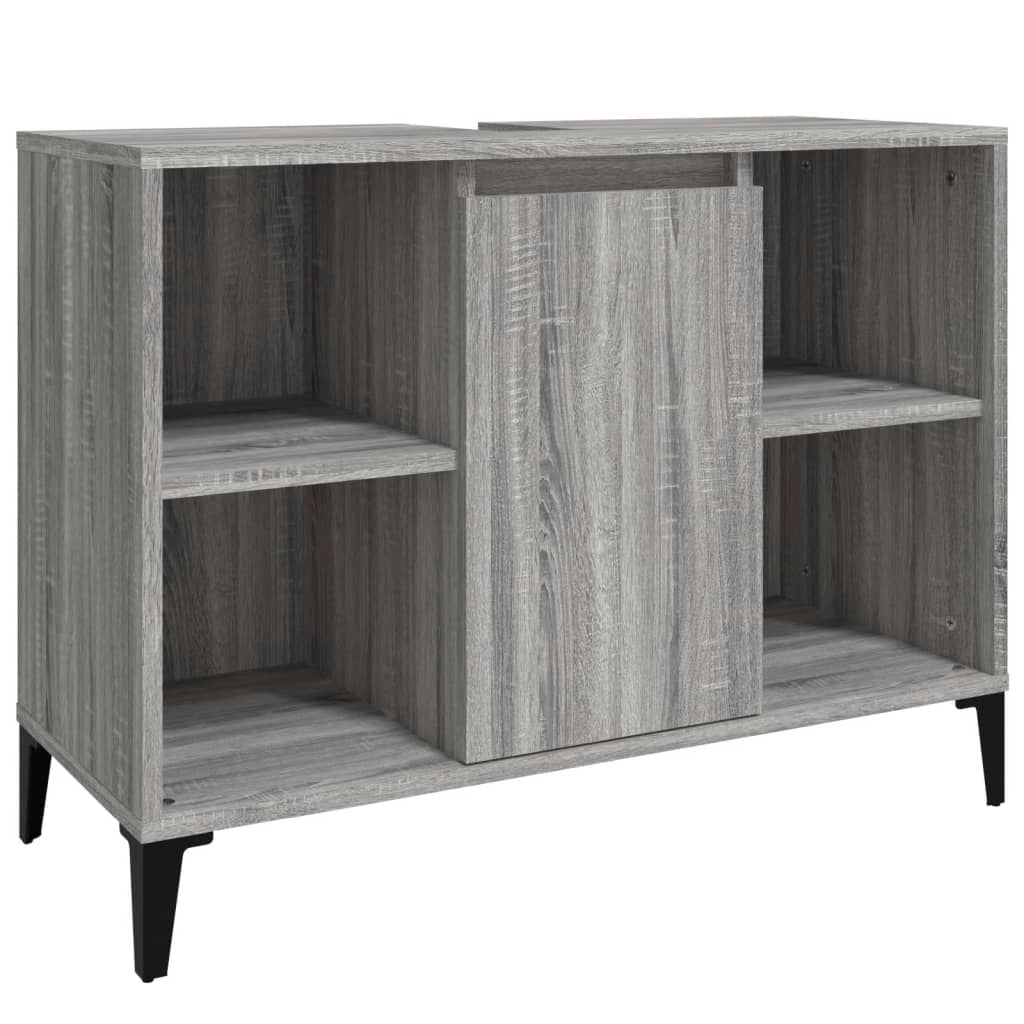 Mobile sottolavabo da bagno 80 x 33 x 60 cm in legno ingegnerizzato grigio 02_0006852