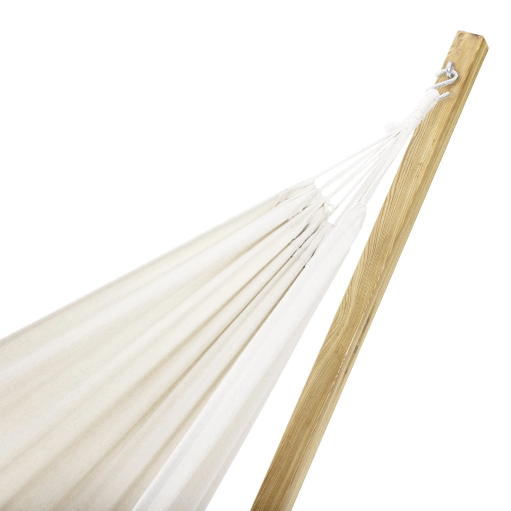 IDMarket - Amaca con supporto in legno e tela ecru TAHITI