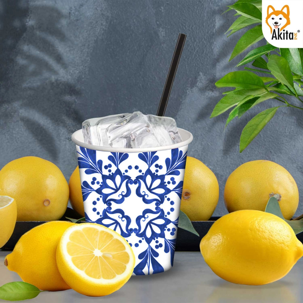 Akitaink Bicchieri Carta 180ml Biodegradabili Maiolica