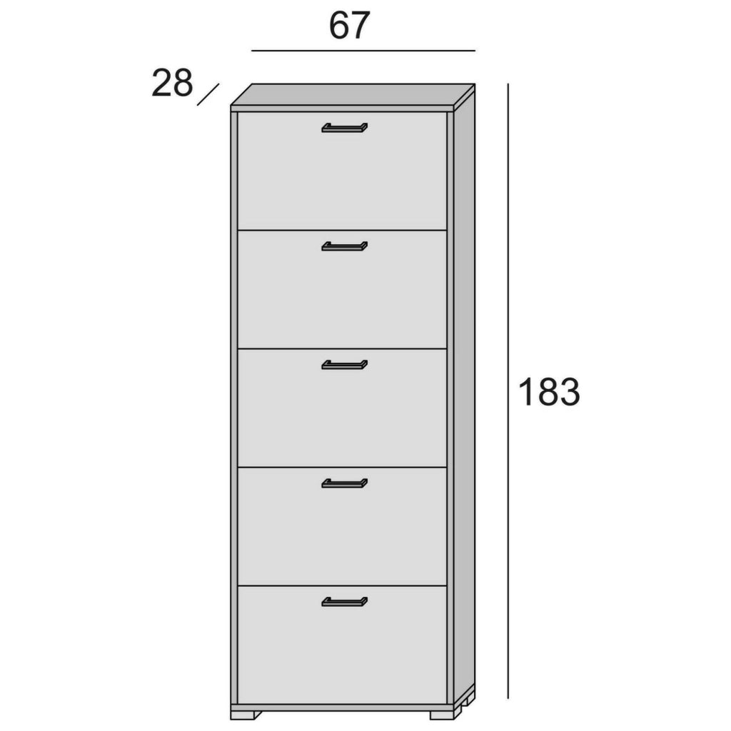 Mobile Portascarpe Anina, Scarpiera 30 Paia Made in Italy, 67x28x183h cm Marrone Larice