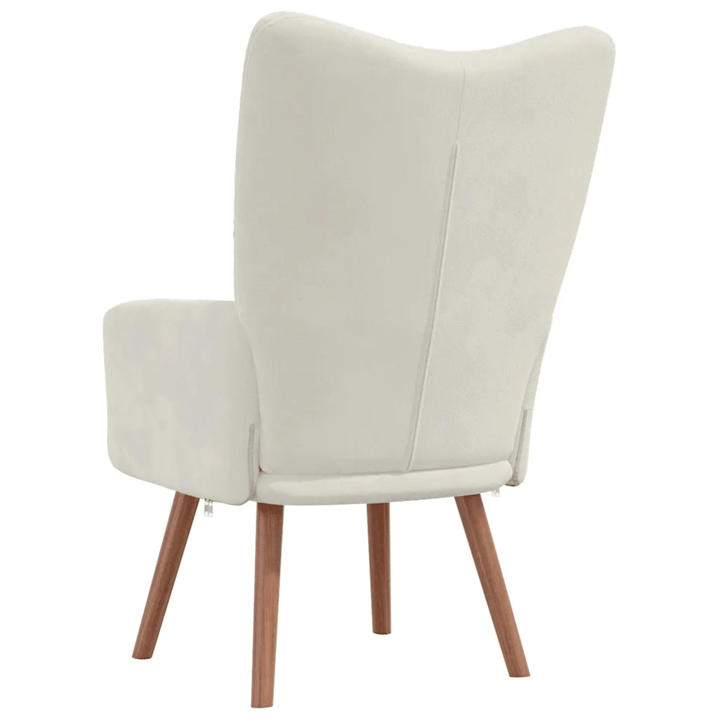 Sedia Relax Bianco Crema Velluto 328060