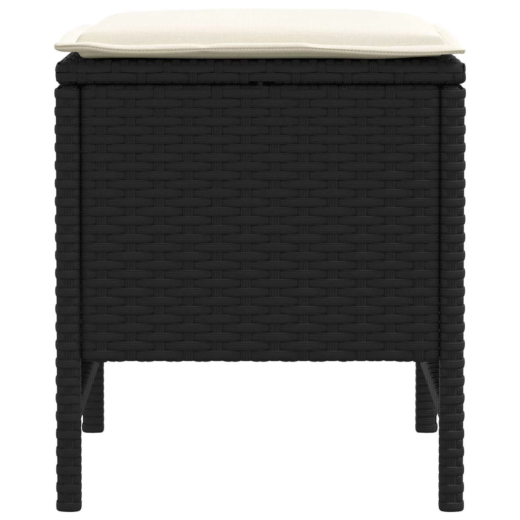 Poggiapiedi da Giardino 2 Pezzo Nero e Crema 38 x 38 x 45 cm 42025384