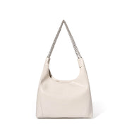 Borsa a tracolla da donna in vera pelle, graziosa e carina, colore bianco.
