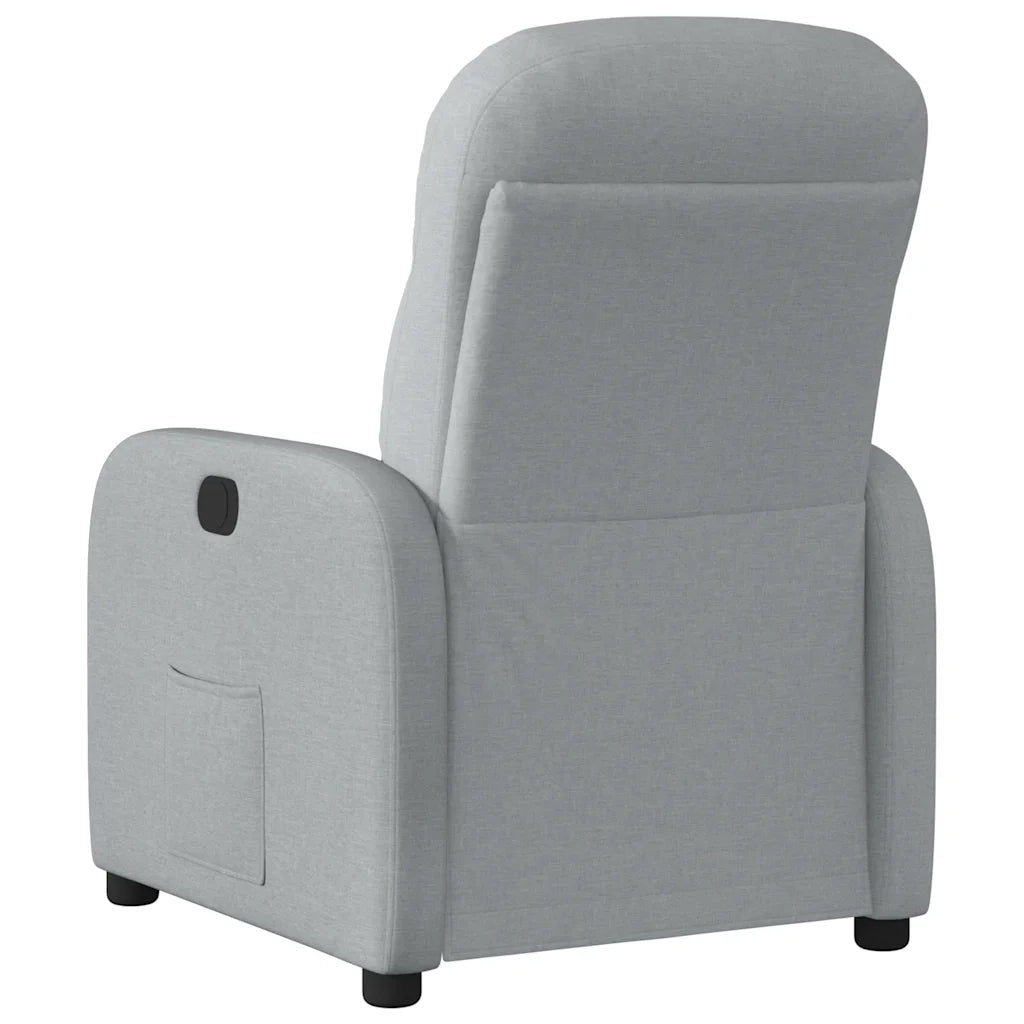 vidaXL Poltrona Reclinabile in Tessuto Grigio Chiaro