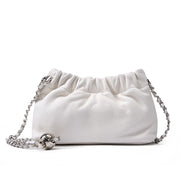 Borsa a tracolla da donna in vera pelle bianca