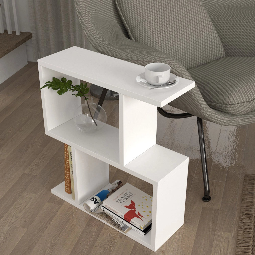 Tavolino in legno "Karinus" - 50 x 17 x 55 cm - Bianco
