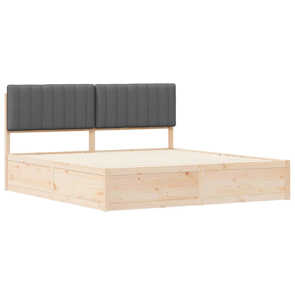 Letto con Testiera Rivestita Grigio scuro 180 x 200 cm