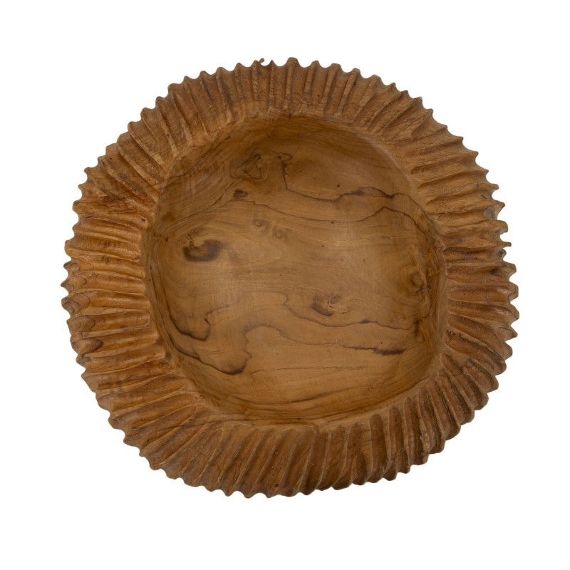 Set Tasche Garit In Teak Riciclato cm ø 32x11 (pezzi Unici - Non Ripiani In Serie)