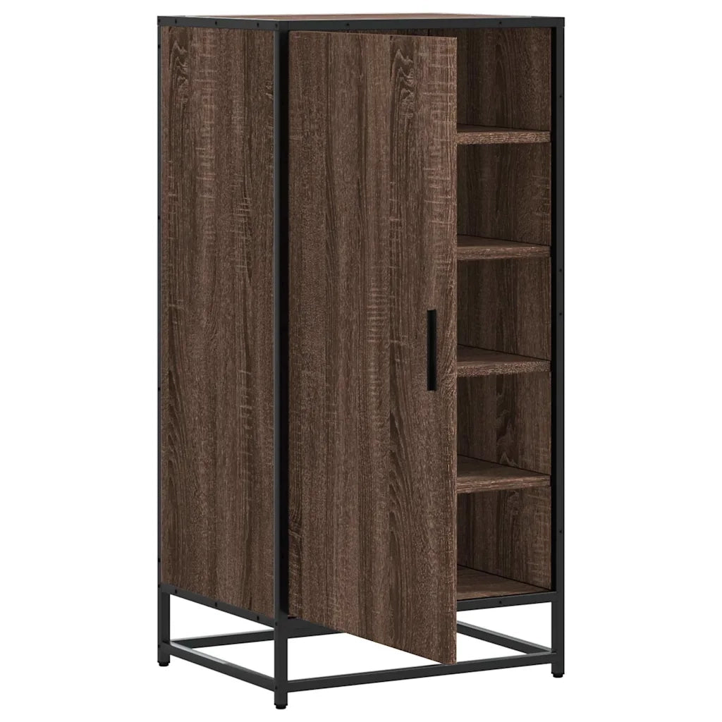 Scarpiera-Scaffale per scarpe Rovere Marrone 48x38x97,5 cm in Legno Multistrato 130328