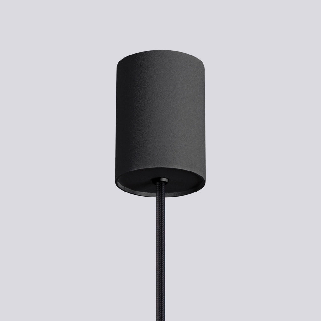 Lampada a sospensione nera, sfera bianca vetro rigato G9