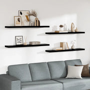 Scaffali a Parete 4 pz Nero Lucido 120x23,5x3,8 cm in MDF 323780