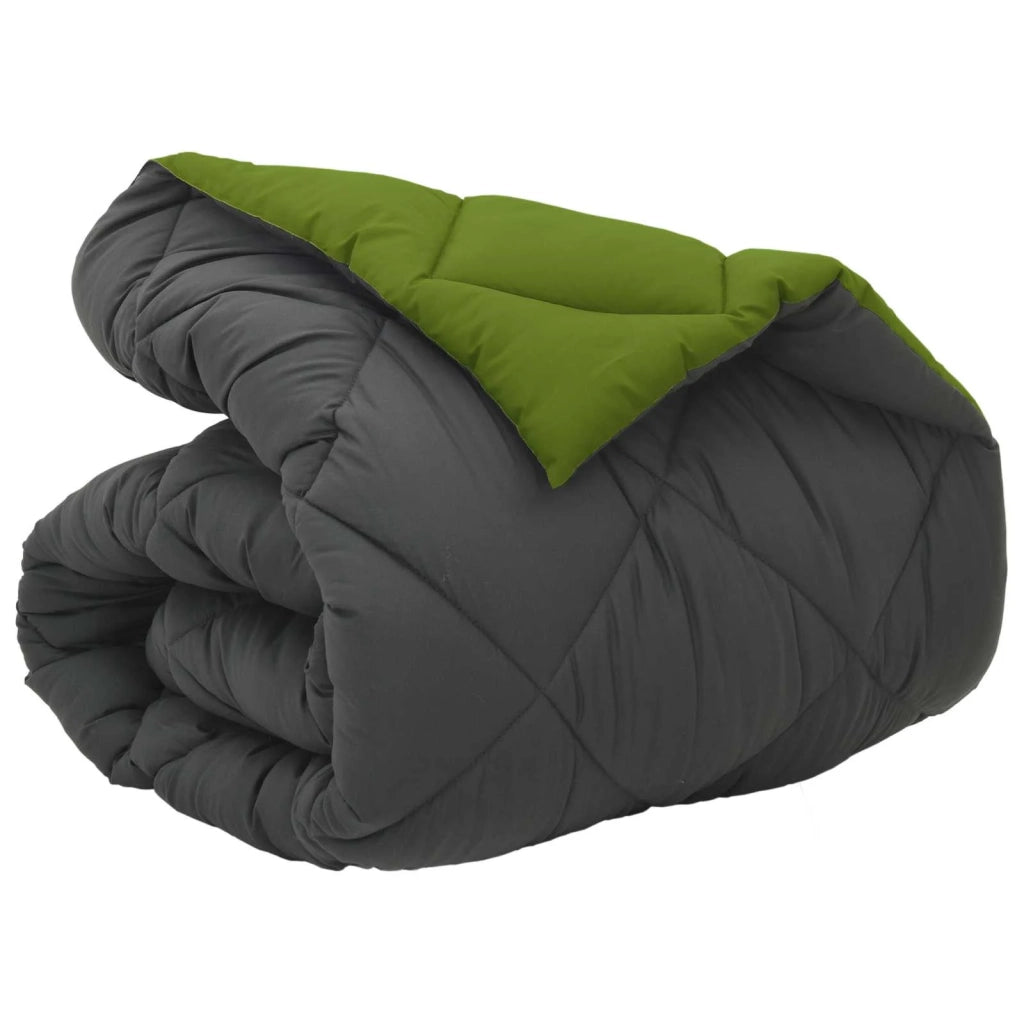 Duvet Invernale Verde e Antracite 135 x 200 cm Microfibra 42025680
