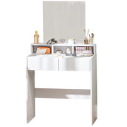 Tavolo trucco con specchio e 2 cassetti ¨C zephmum ¨C bianco 75x38x135