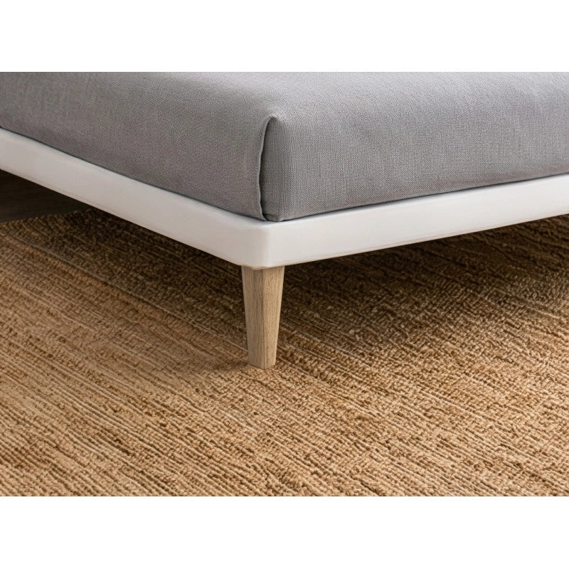 Letto imbottito Singolo 80x200 cm Soft - Bianco,Similpelle,Con rete