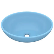 Lavandino-Lavello Lusso Ovale Azzurro Opaco 40x33 cm in Ceramica