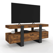 IDMarket - Supporto TV PHOENIX da 116 cm con cassetti in legno effetto invecchiato e nero