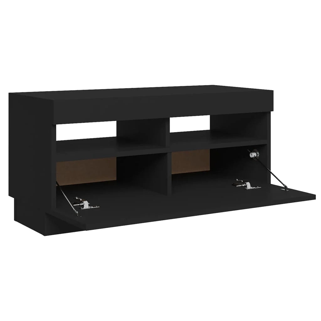 Mobile TV multimediale scaffale TV credenza mobile TV per sala da pranzo soggiorno camera da letto con luci LED 80 x 35 x 40 cm nero 02_0026619