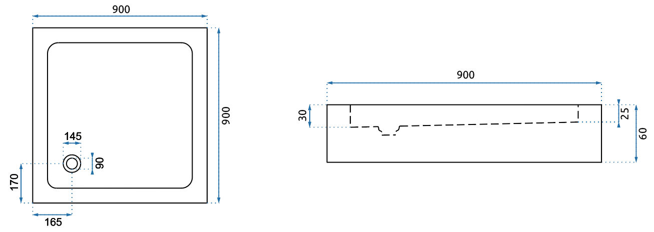Cabina Doccia Rea Punto 90x90 Gold senza piatto doccia