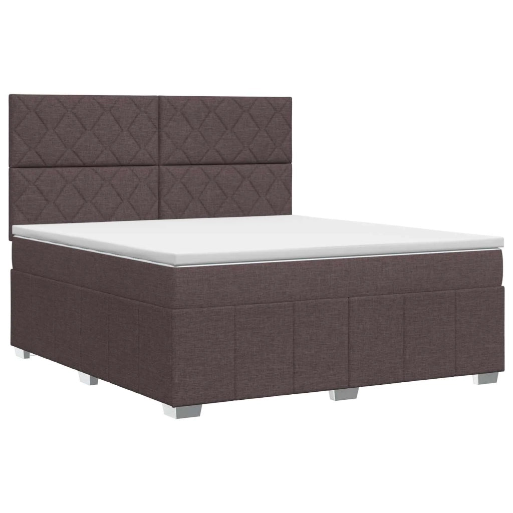 Letto box spring con materasso Marrone Scuro 140 x 200 cm 3454165