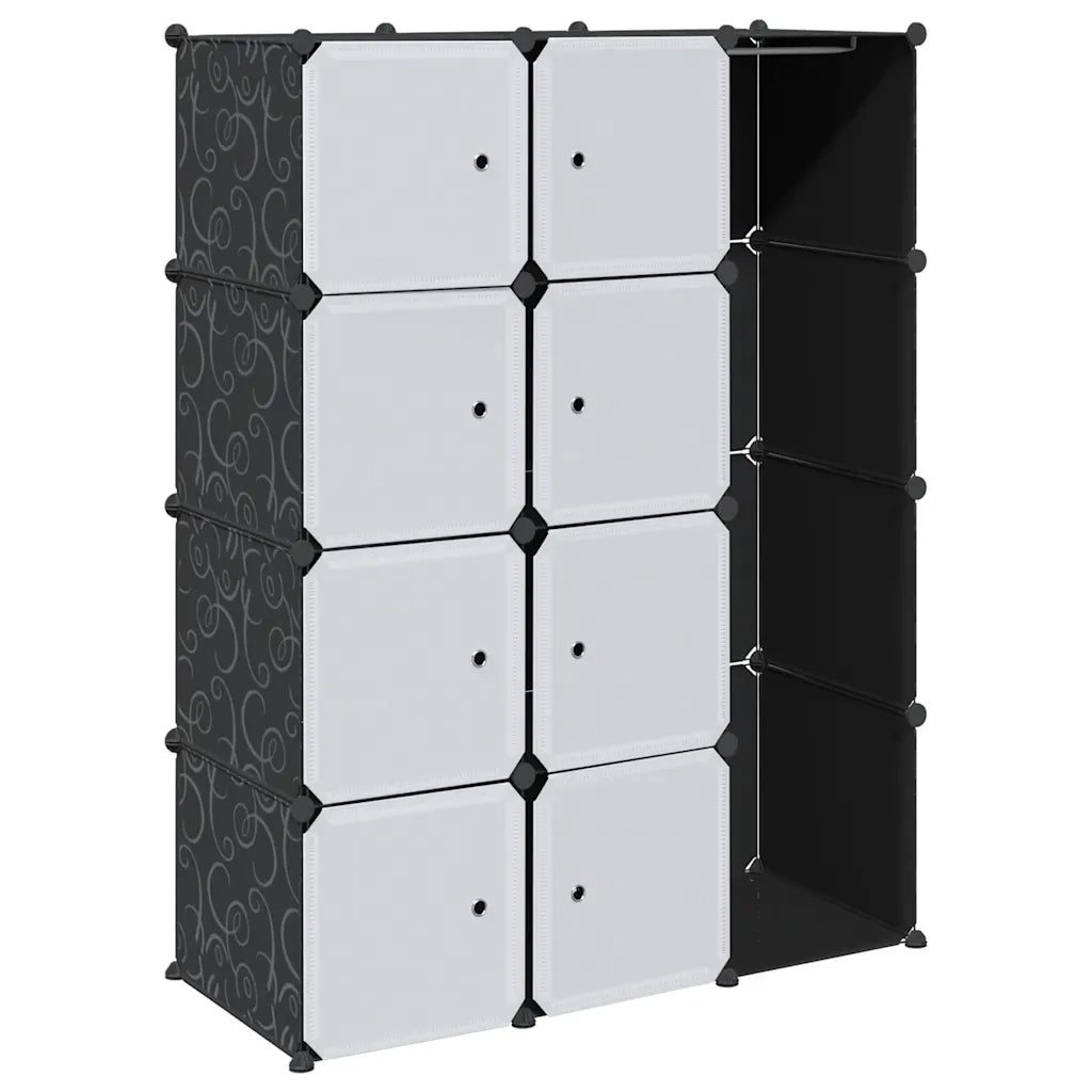 Armadio Modulare con 9 Scomparti 37x115x150 cm Nero e Bianco  cod mxl 72397