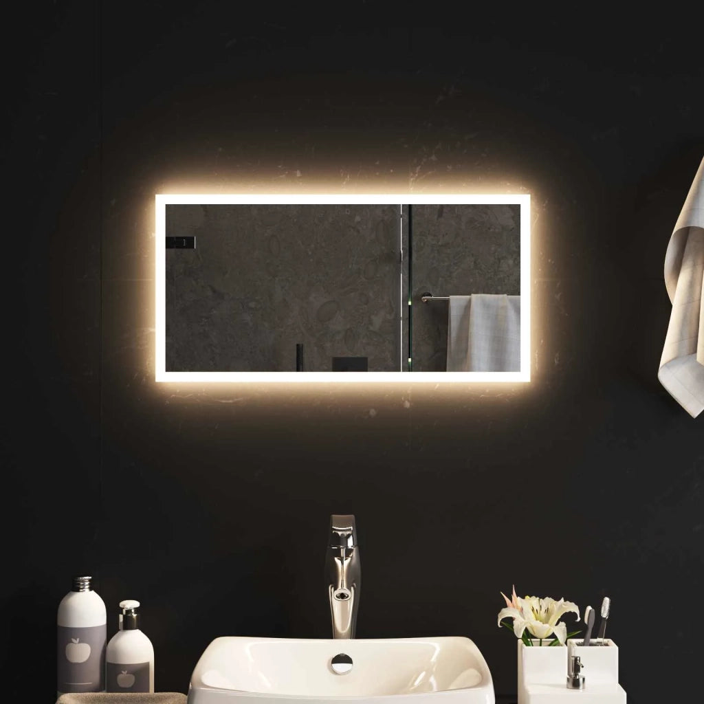 Specchio da bagno LED Trasparente 60 x 30 cm vetro temperato 42045812
