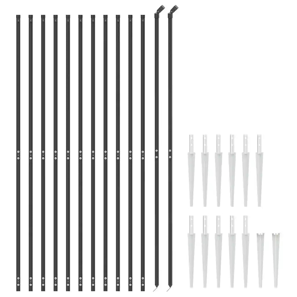 Recinzione Metallica con Picchetti Ancoraggio Antracite 1,6x25m 154284