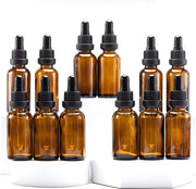 Fleschetta per Drip 30ml Amber, Fiasco di Vetro con [Diluente per Pipetta], Fiasco per Olio Essenziale, Liquidi Profumatori, Aromaterapia, Profumi, Liquido - 12 Pezzi