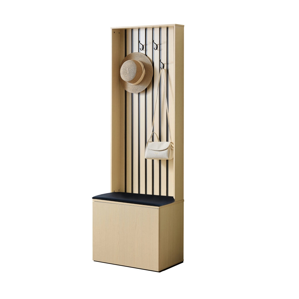GARDEROBA con panca e scarpiera 61x35x179,5 cm Legno MDF