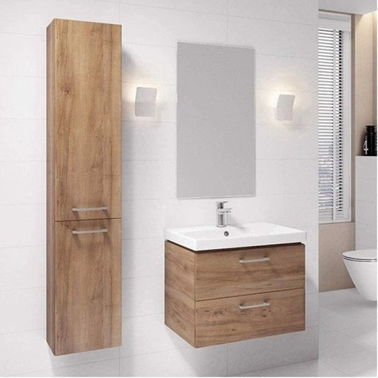 Cassettone da Bagno in Noce 30 x 150 cm - Mobili Bagno Armadio Porta Bagno Bagno Alto