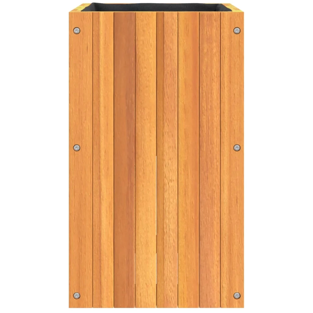 Vassoio per fioriera aiuola rialzata piante fiori terrazza giardino 35 x 35 x 60 cm legno massello di acacia marrone 02_0037510