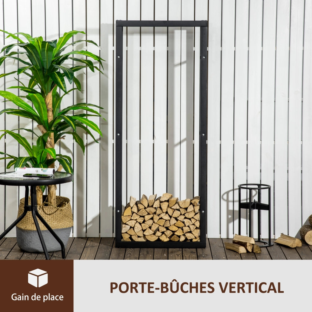 Etagere per legna da ardere ¨C zephmum ¨C metallo nero 60x25x150 cm