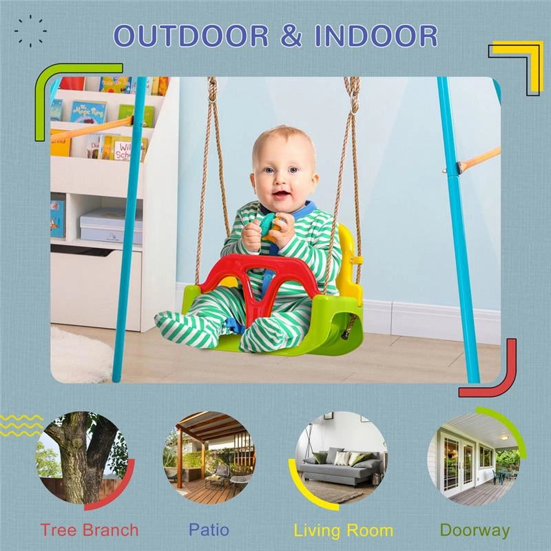 ALTALENA PER BAMBINI CON CORDA REGOLABILE E CINTURA 42X33X120-180 CM