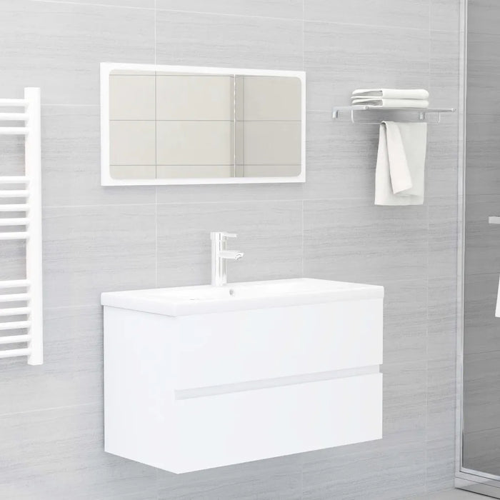 Mobile con Lavabo Integrato Bianco in Legno Multistrato 3071549
