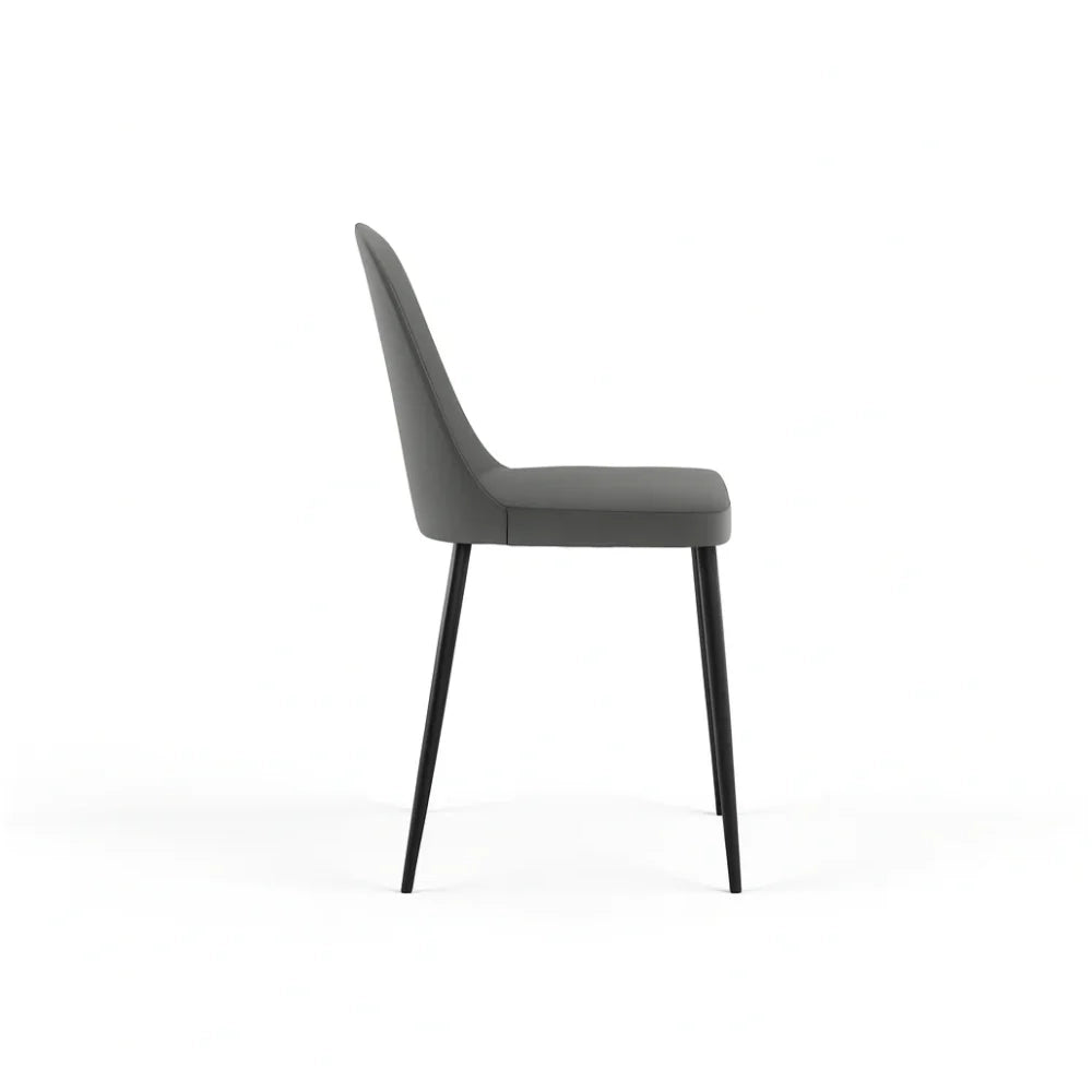 Set di 4 sedie da pranzo imbottite in tessuto soft touch effetto velluto grigio chiaro Gaelia con struttura in metallo facili da pulire | Duzzle