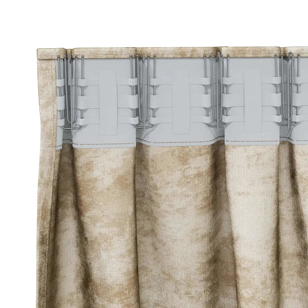 Tende in Velluto con tende 2 pcs Crema 140 x 140 cm Velluto 4107698