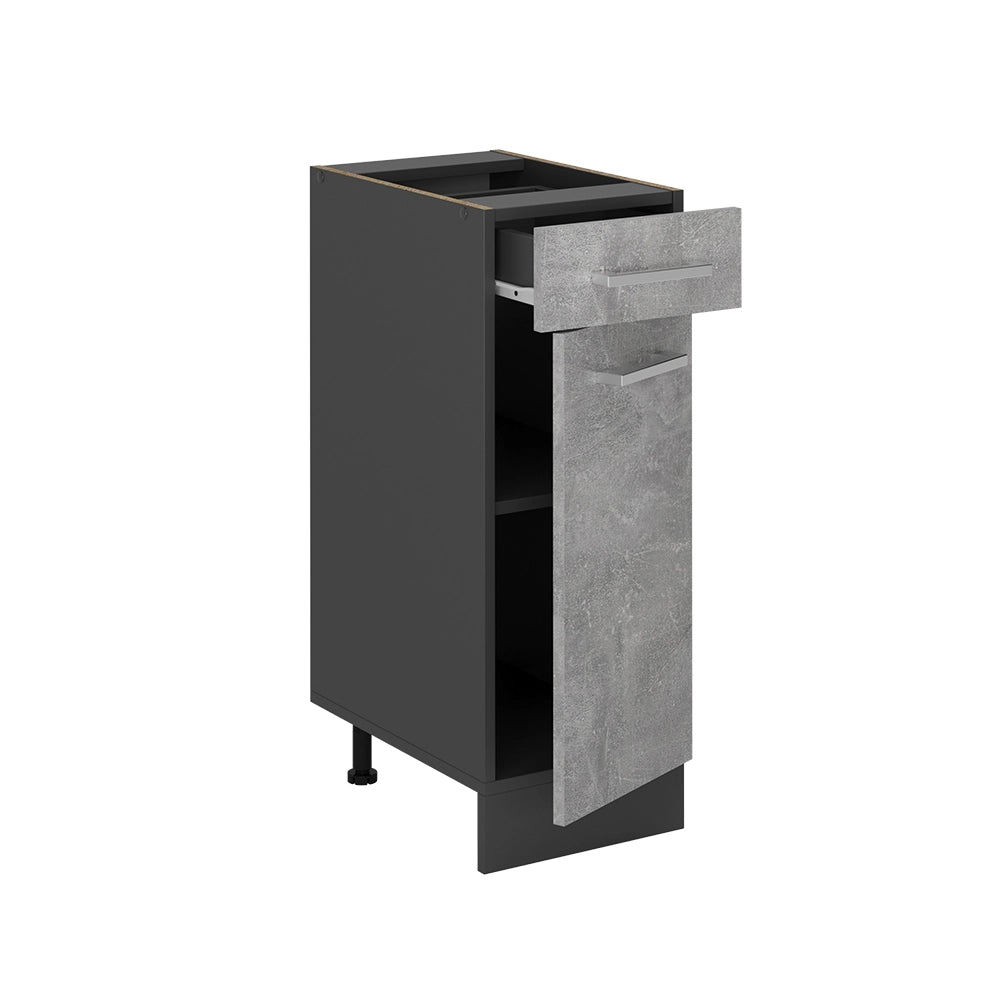 Mobiletto base per cucina R-Line Calcestruzzo/Antracite 30 cm, PL Antracite Vicco