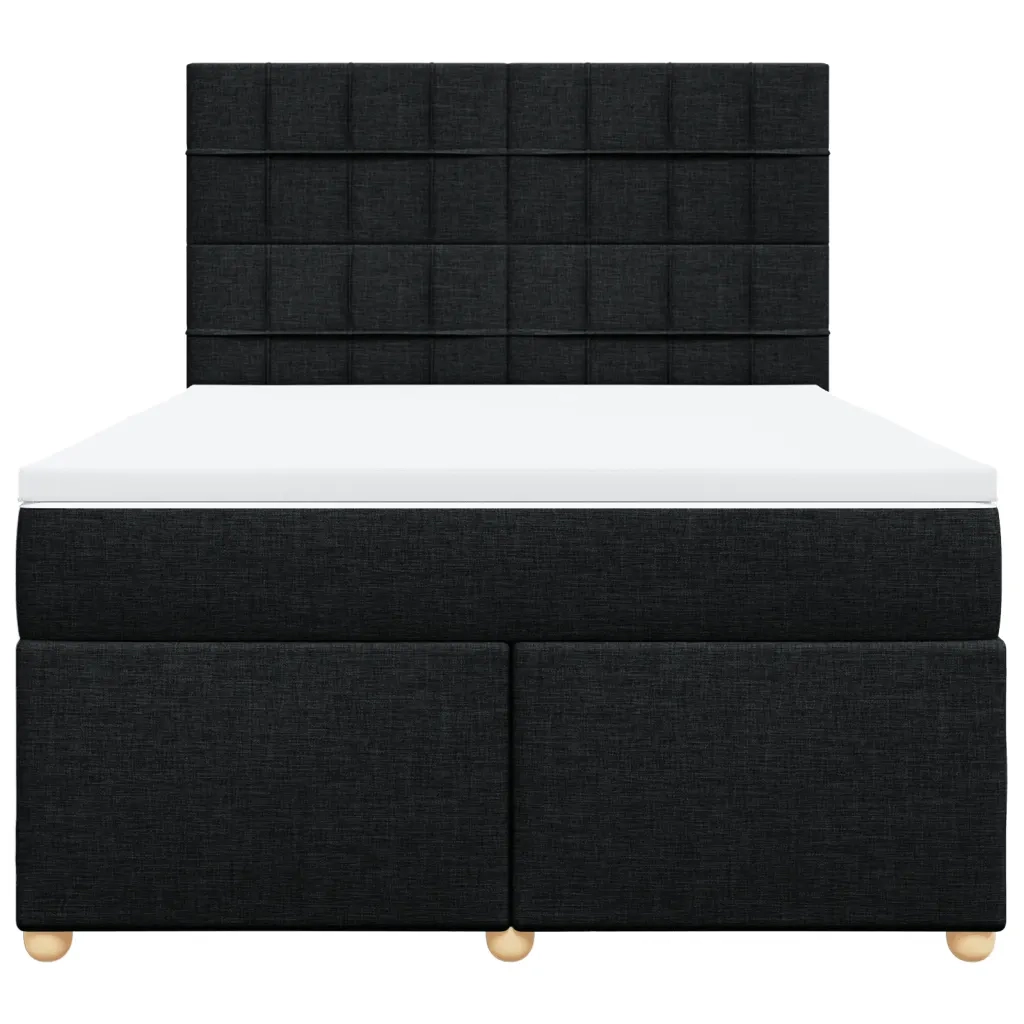 Giroletto a Molle con Materasso Nero 160x200 cm in Tessuto 3291333