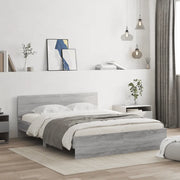 Giroletto con Testiera-Struttura Letto con testiera Grigio Sonoma 140x190 cm