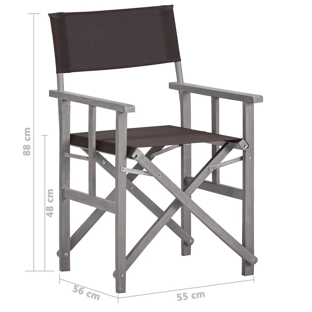 Sedie da Regista 2 pz in Legno Massello di Acacia 45950