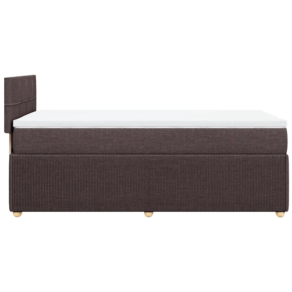 Giroletto a Molle con Materasso Marrone Scuro 90x200 cm Tessuto