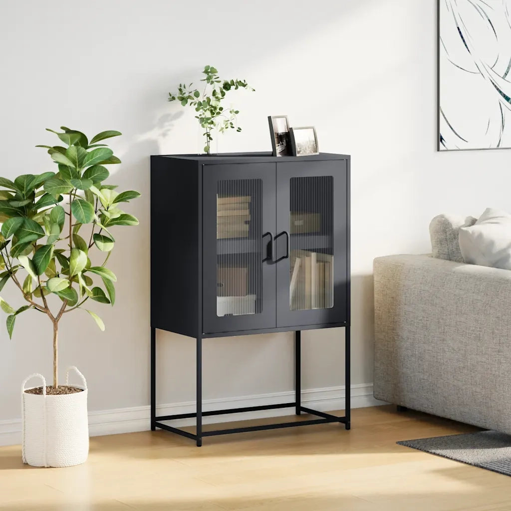 Credenza-Buffet-Armadio da cucina Antracite 68x39x107 cm Acciaio 399530