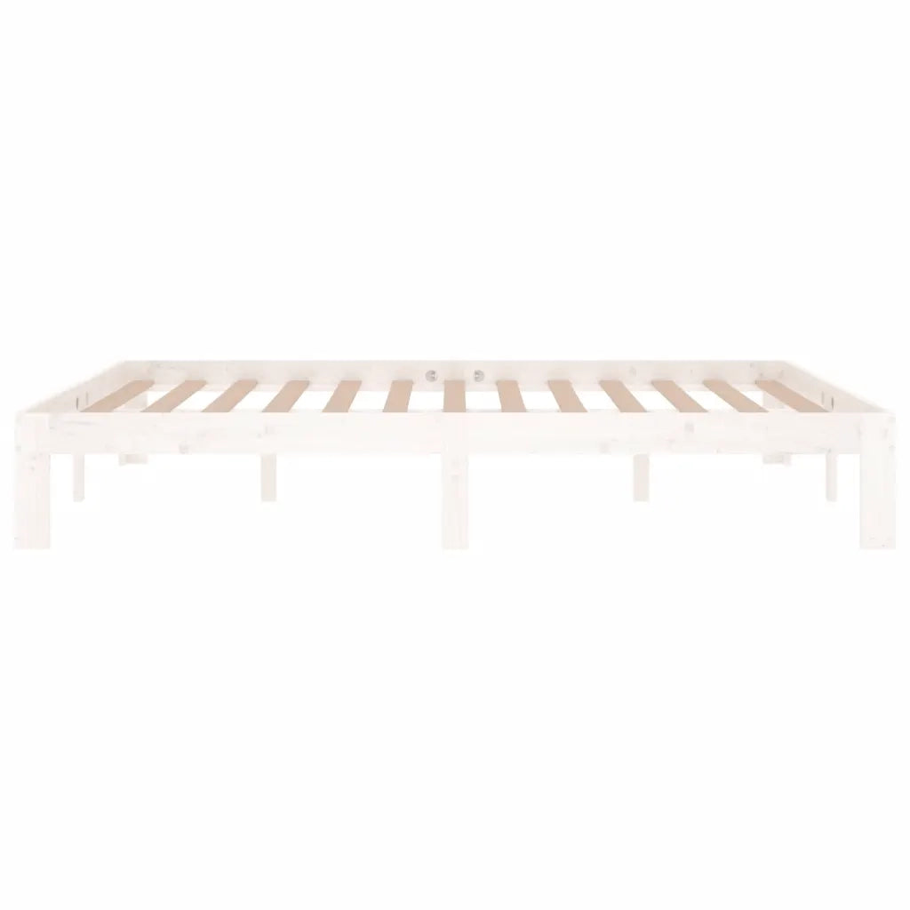 Giroletto-Struttura Letto Bianco in Legno Massello di Pino 140x190 cm 940546
