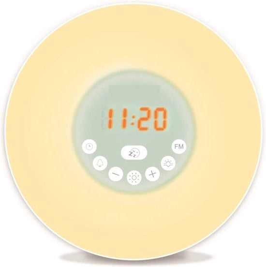 Alarme da Sveglia con Luce del Sole - Lampada da Notte con Radio FM - Alba e tramonto simulati - 6 Sfumature di natura - Funzione snooze - 6 Suoni naturali