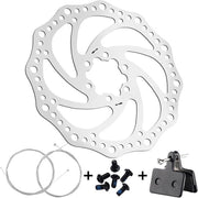 Frenata in Acciaio Inossidabile per Bicicletta - 160 mm - 6 Viti - Compreso Cavo di Trasmissione in Acciaio - Guida del Cavo - Duraturo e Affidabile - Ideale per Biciclette